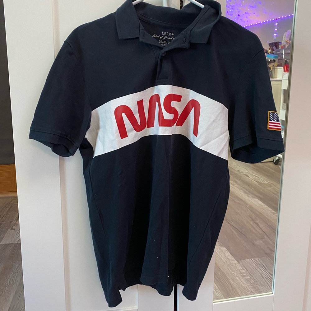Navy blue NASA polo shirt